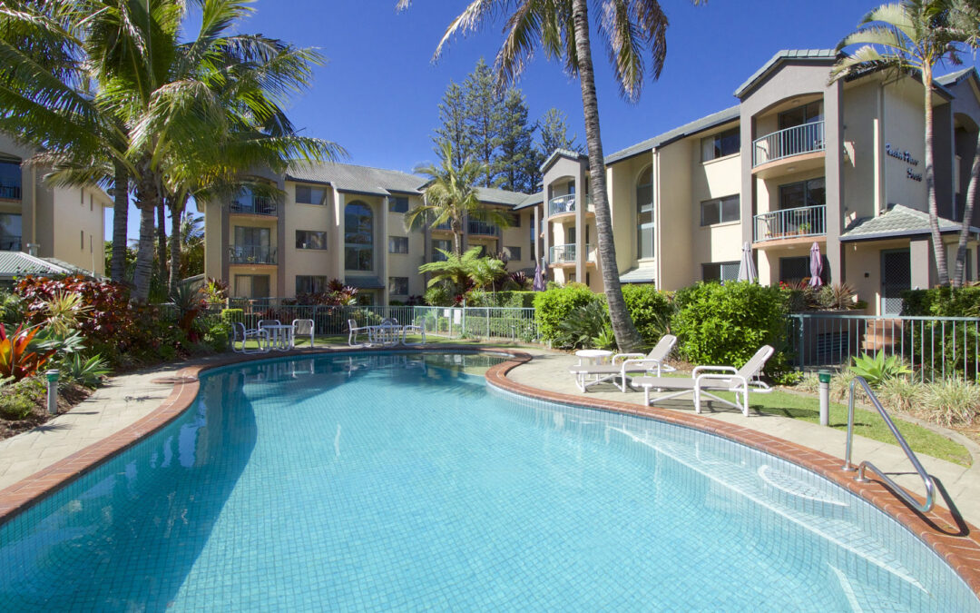 Lounge in our sparkling saltwater swimming pools at Pacific Place