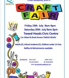 Don’t Miss Quota International Coolangatta/Tweed Heads Craft Fair 2019